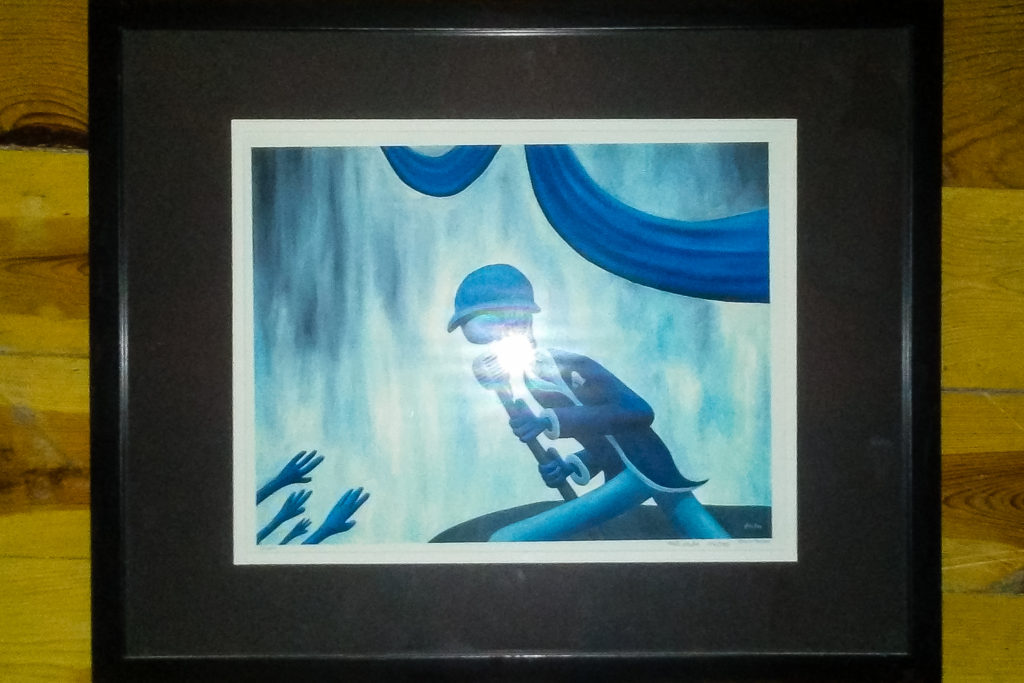 Melvin McGee original limited edition print of an oil painting titled "Sinatra"