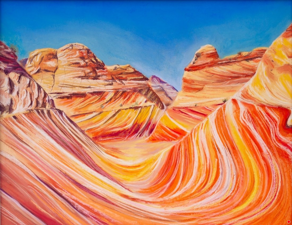 painting of the Wave in Vermillion Cliffs National Monument by Irit Reed
